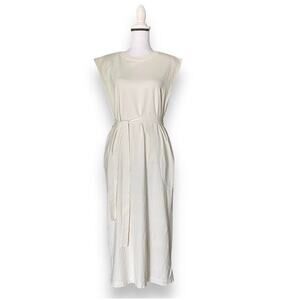 Velvet By Graham Spencer Kenny Midi Shirt Dress Sz S Beach Beige Minimalist